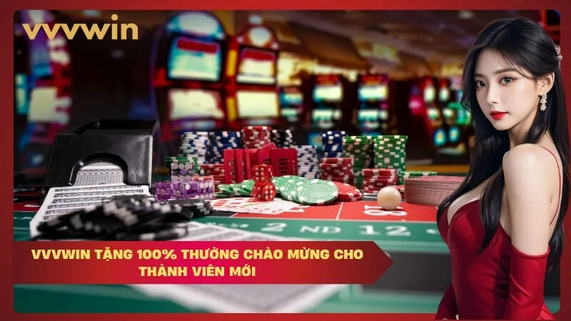 Vvvwin tặng 100% thưởng chào mừng cho thành viên mới